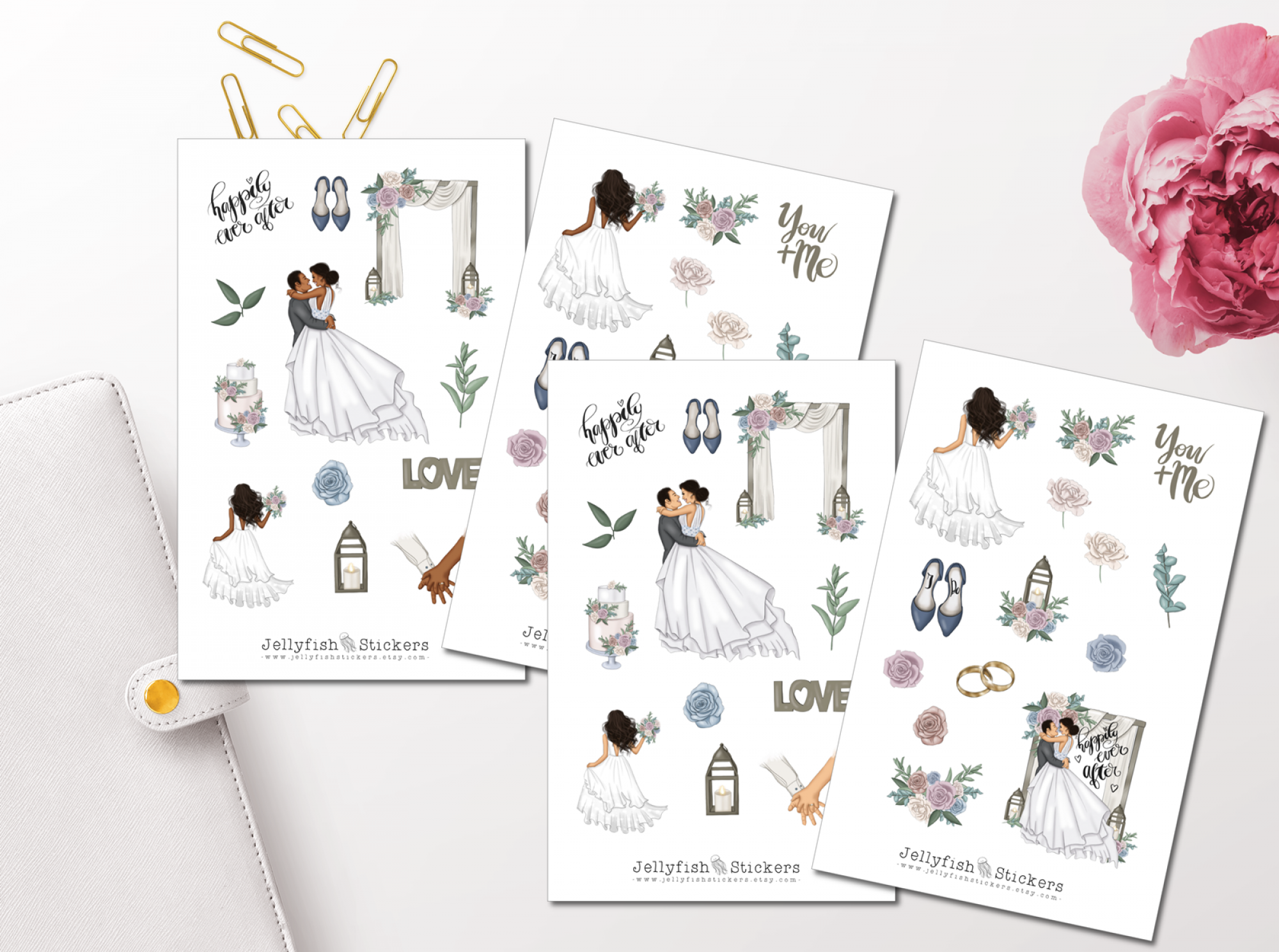 Mädchen Braut Sticker Set